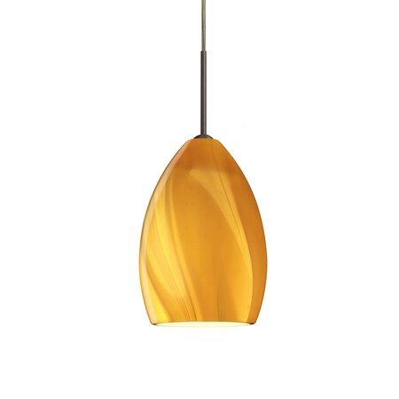 Besa Lighting Euka Cord Pendant, Honey, Bronze Finish, 1x60W Incandescent 1JT-1720HN-BR